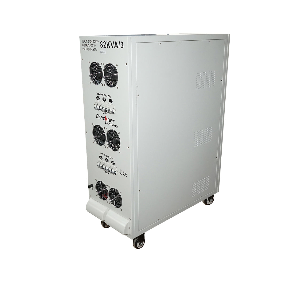 Automatic voltage stabilizer 82KVA, 64KW three-phase with servomotor Breckner Germany