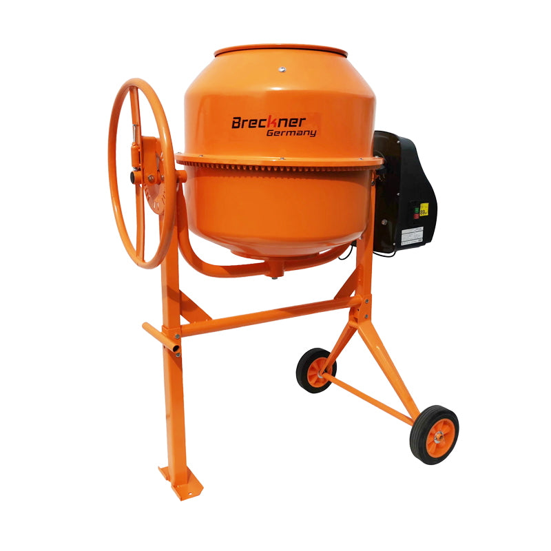 800W concrete mixer, basin volume 180L, pinion and crown made of cast iron, 61Kg Breckner Germany