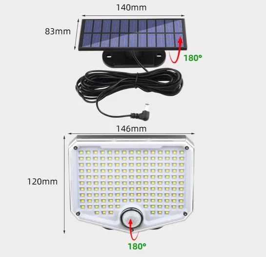 8W LED lamp with solar panel, remote control and 2000mAh battery, IP65 Breckner Germany