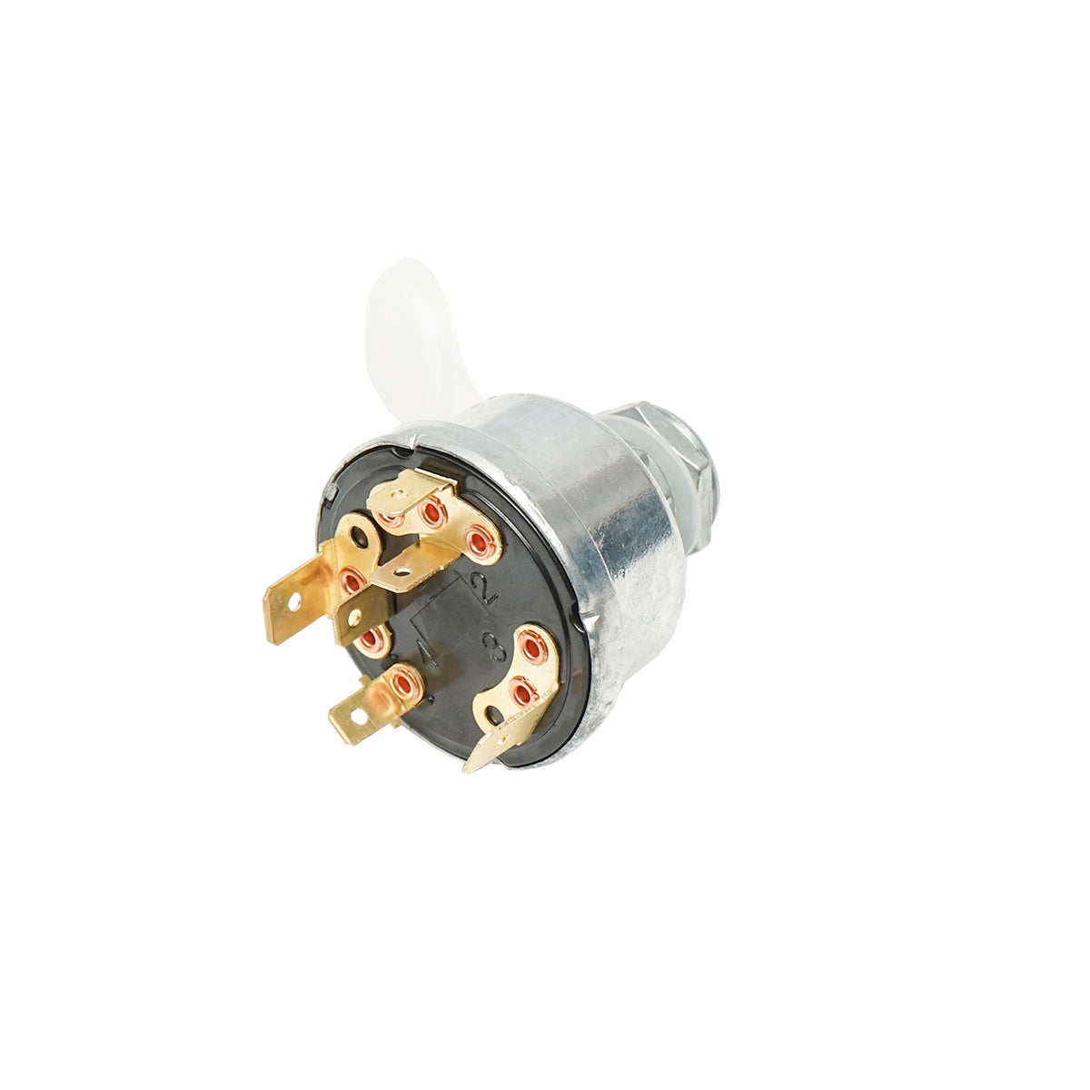 12V ignition switch, diameter 54mm, water protection, fixing thread diameter 16mm, 6 pins for Forest Tractor, Perkins, Case, Massey Ferguson