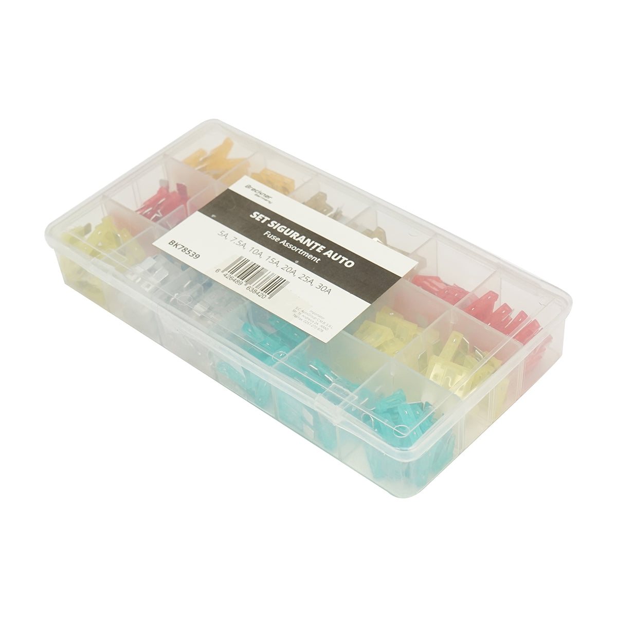 Set of 70 standard automotive fuses combined 5A-30A Breckner Germany