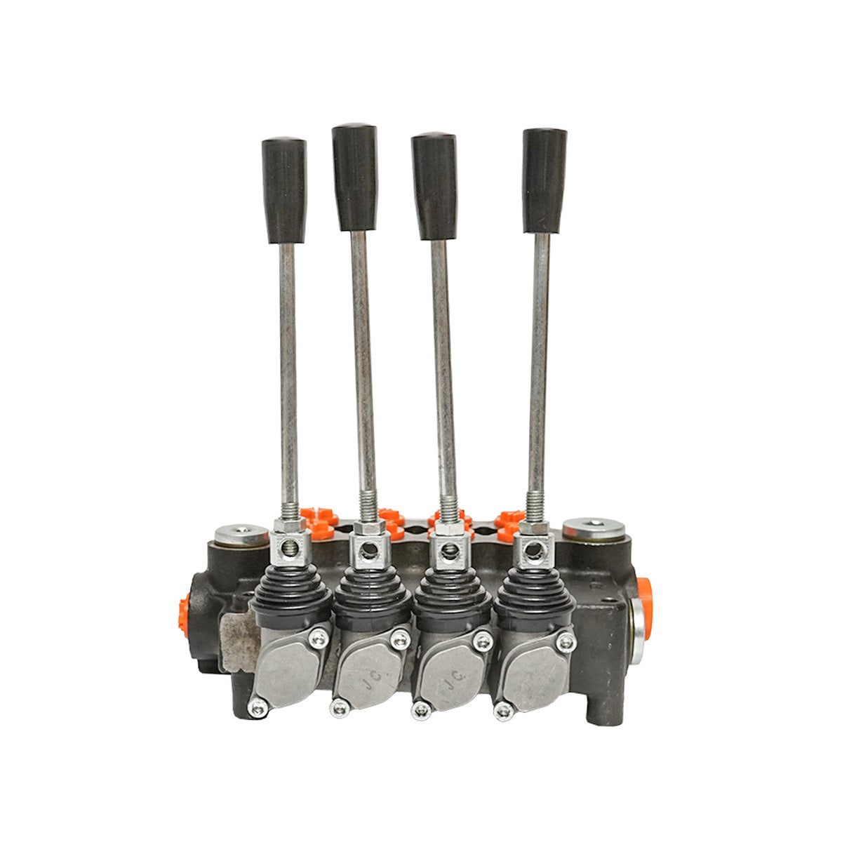 Hydraulic distributor with 4 levers, flow rate 80L/min with included lever and reduction -15 /+80 Breckner Germany