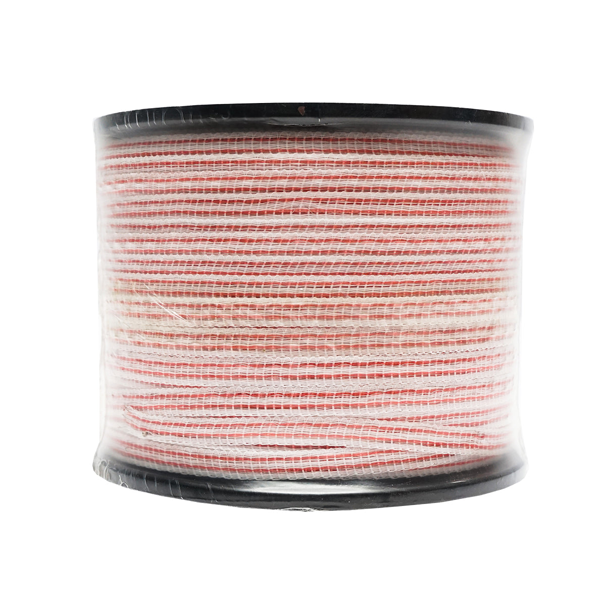 Red-white band roll 10mm metal insert 4x0.16mm SS, resistance 13 Ohm/m, 250m electric fence Mezofarm