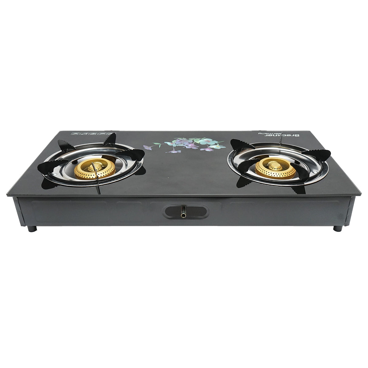 Gas stove, 2-burner cast iron 2.5KW, tempered glass 700x380x94mm Breckner Germany