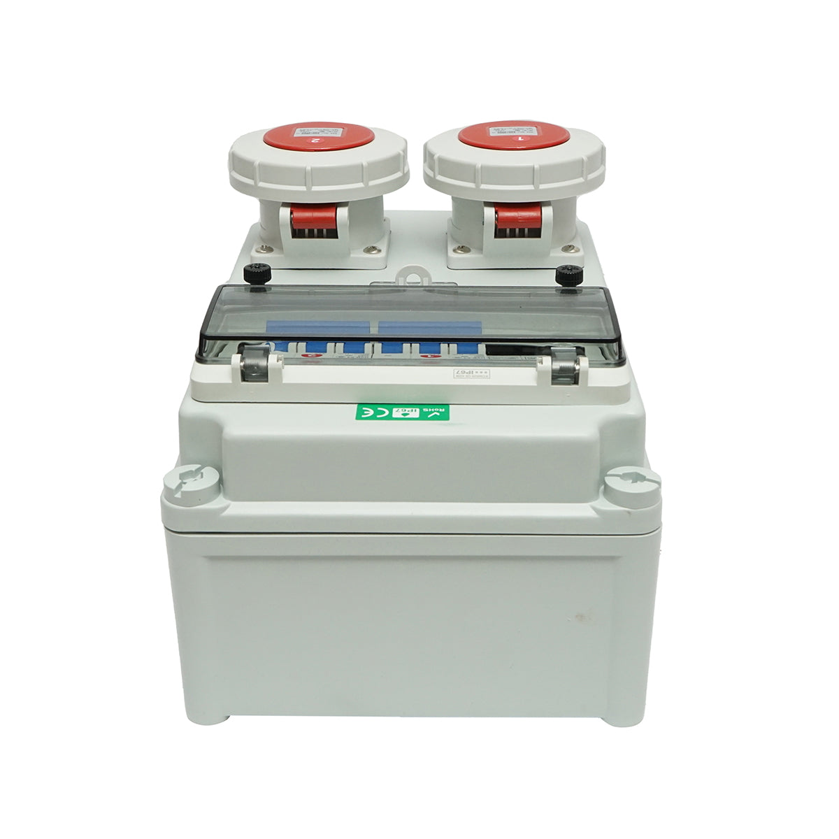 Group socket panel for construction site 2x400V/32A, 6 modules, 340x220x160mm IP67 SUNTREE