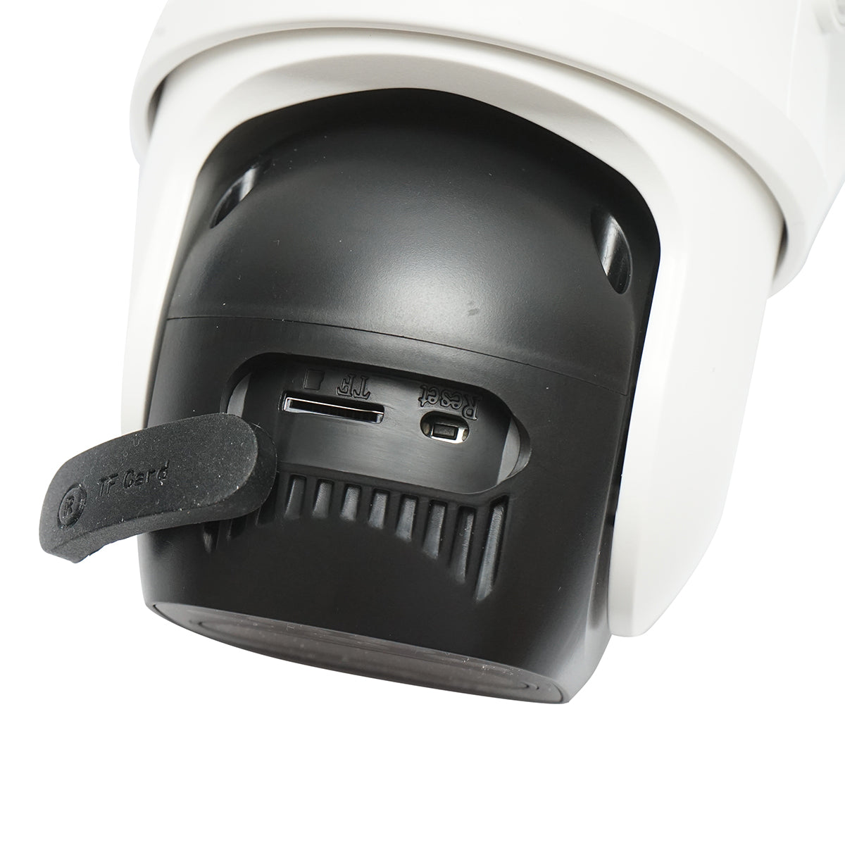 Surveillance camera with 3 lenses, 3 objectives 8 MP, 2 dual control CPUs, P2P WIFI 2.4G, PTZ with motion sensor, alarm, night vision, AI human detection, and iCSee application.