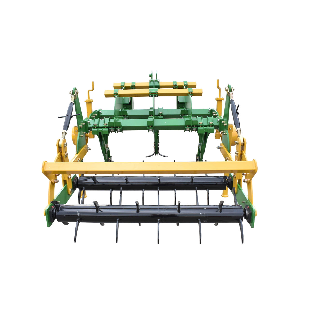 Scarifier with 3 fingers and 2 drums with spikes