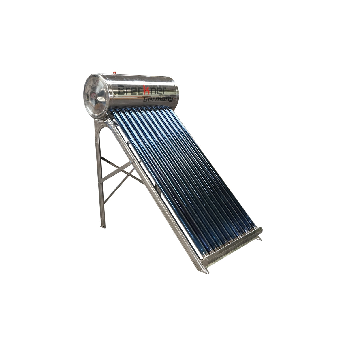 Non-pressurized stainless steel solar panel with 12 tubes for hot water, 120L boiler Breckner Germany