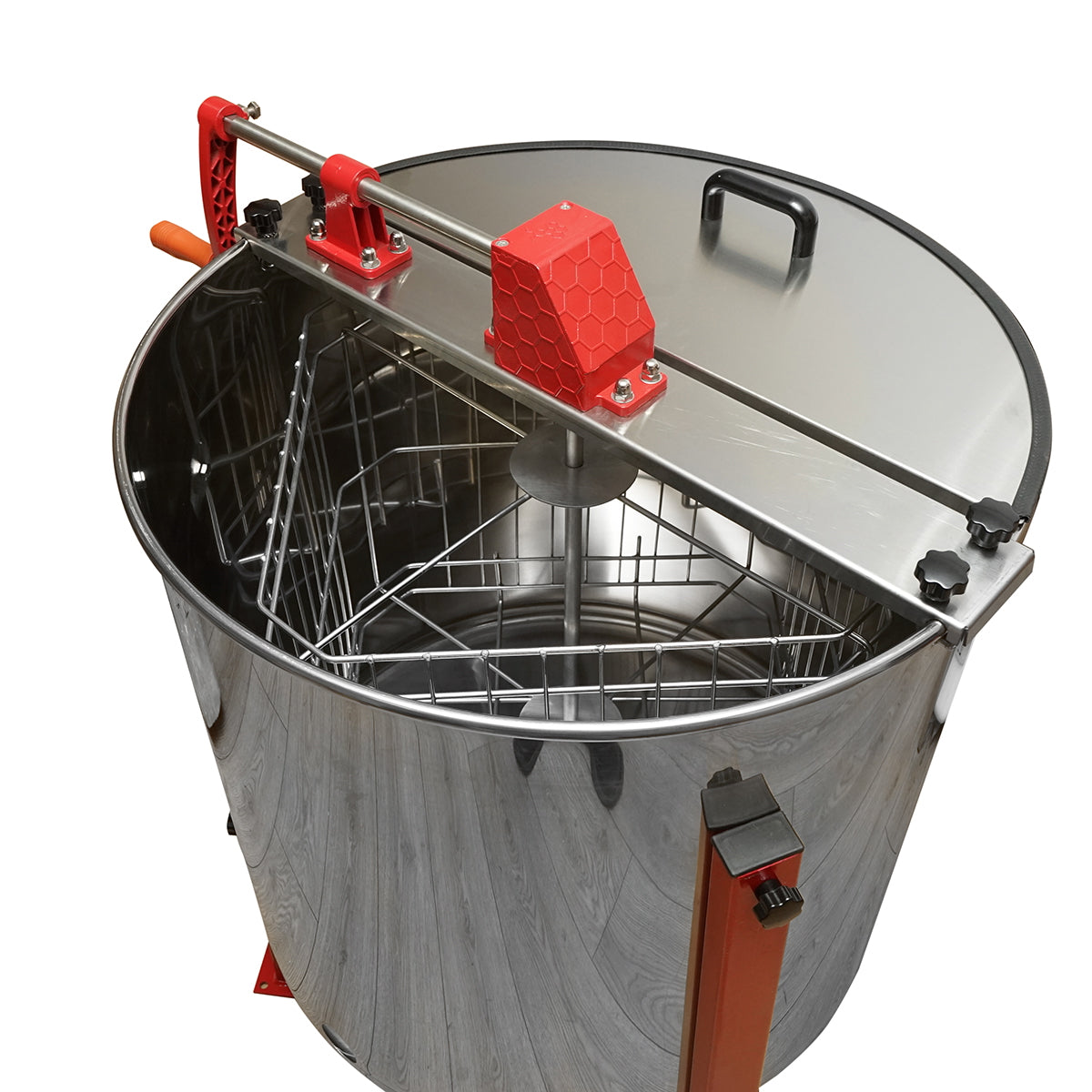 Manual beekeeping centrifuge, stainless steel honey extractor with 4 frames