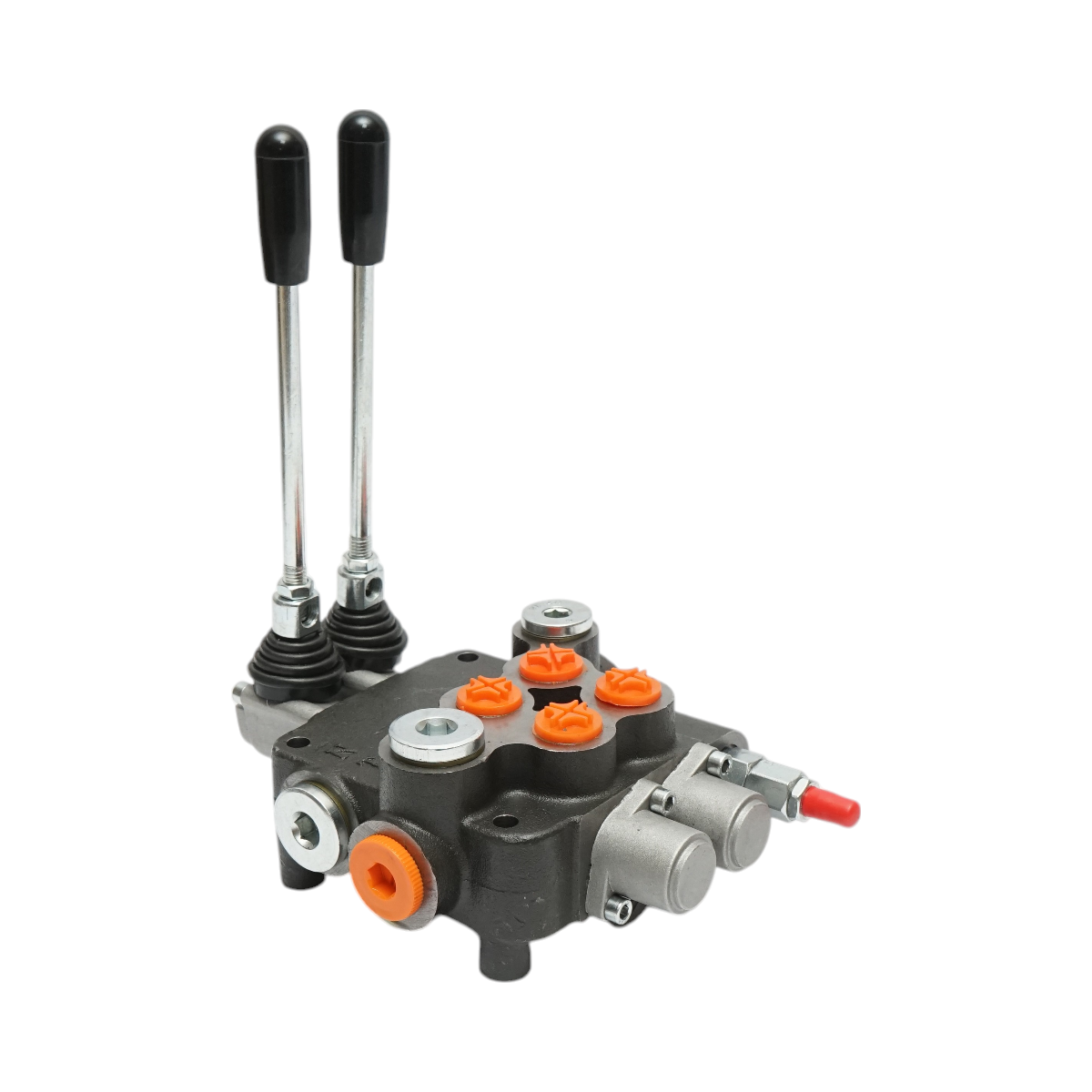 Hydraulic distributor with 2 levers, cable length 2m pressure 250 bar flow 80L/min Breckner Germany