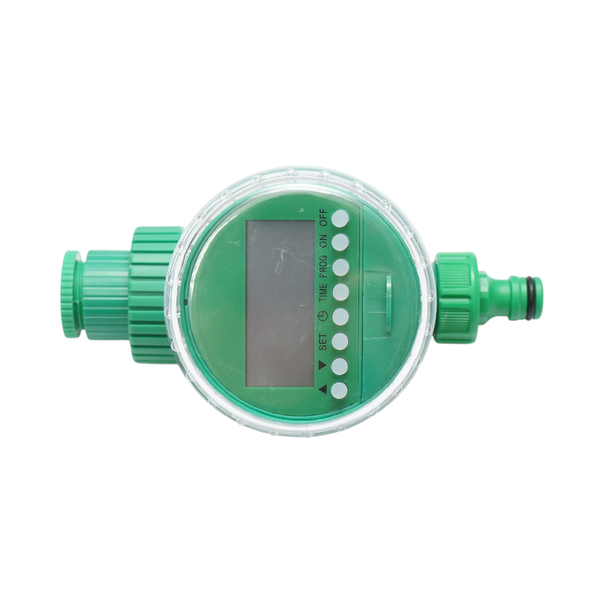 Complete drip irrigation kit with 25m hose, timer, nozzles, connectors, 100 stakes.