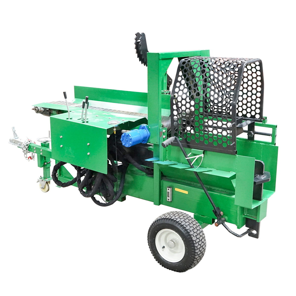 Wood splitter 16T, gasoline engine 15HP with conveyor belt and conveyor 570Kg