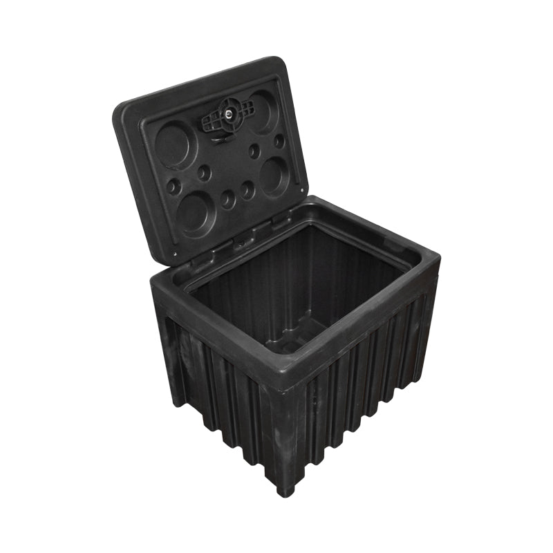 Tool box without support, made of black plastic 380x400x500 mm