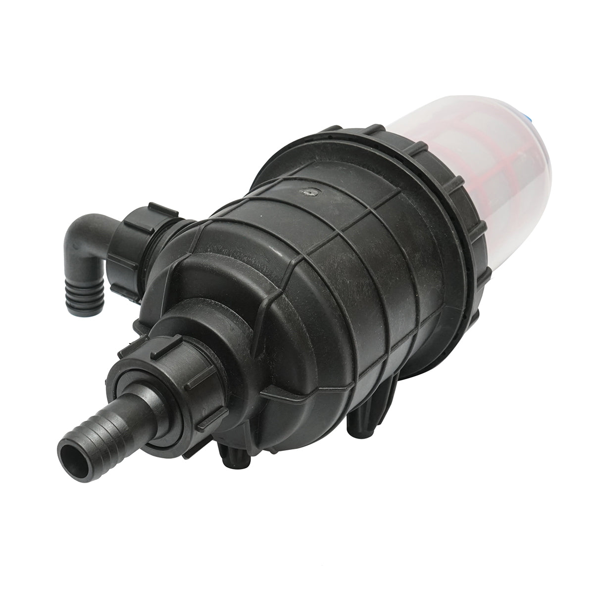 Transparent herbicide filter with 2 sieves and self-cleaning valve, 25mm connection