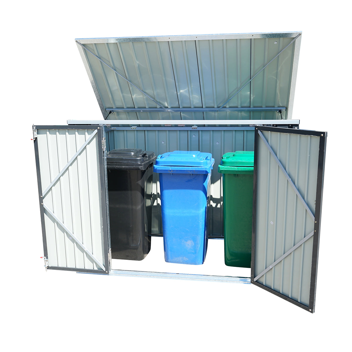 Metal shed for garbage bins 176x105x130cm