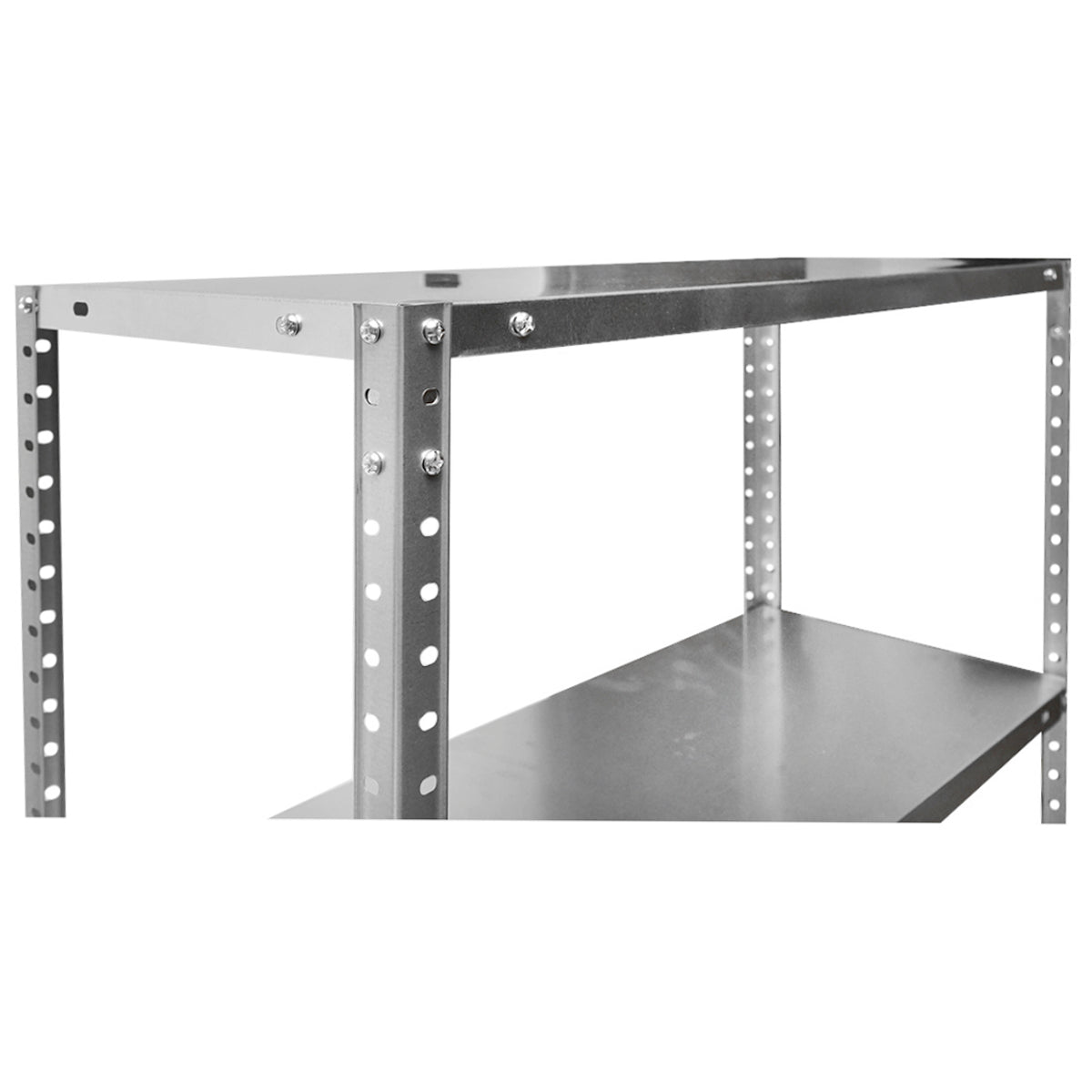 Metal shelf with 4 shelves, 147x75x30cm, 45kg/shelf, assembly with screws, galvanized