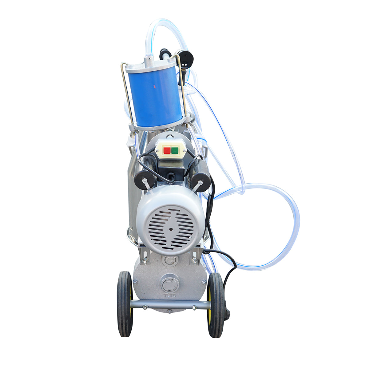 Single post milking machine 550W, 220V stainless steel 25L tank, milking group with 4 teats, vacuum pressure 45-50 kPa, pulsations 60-80 cpm