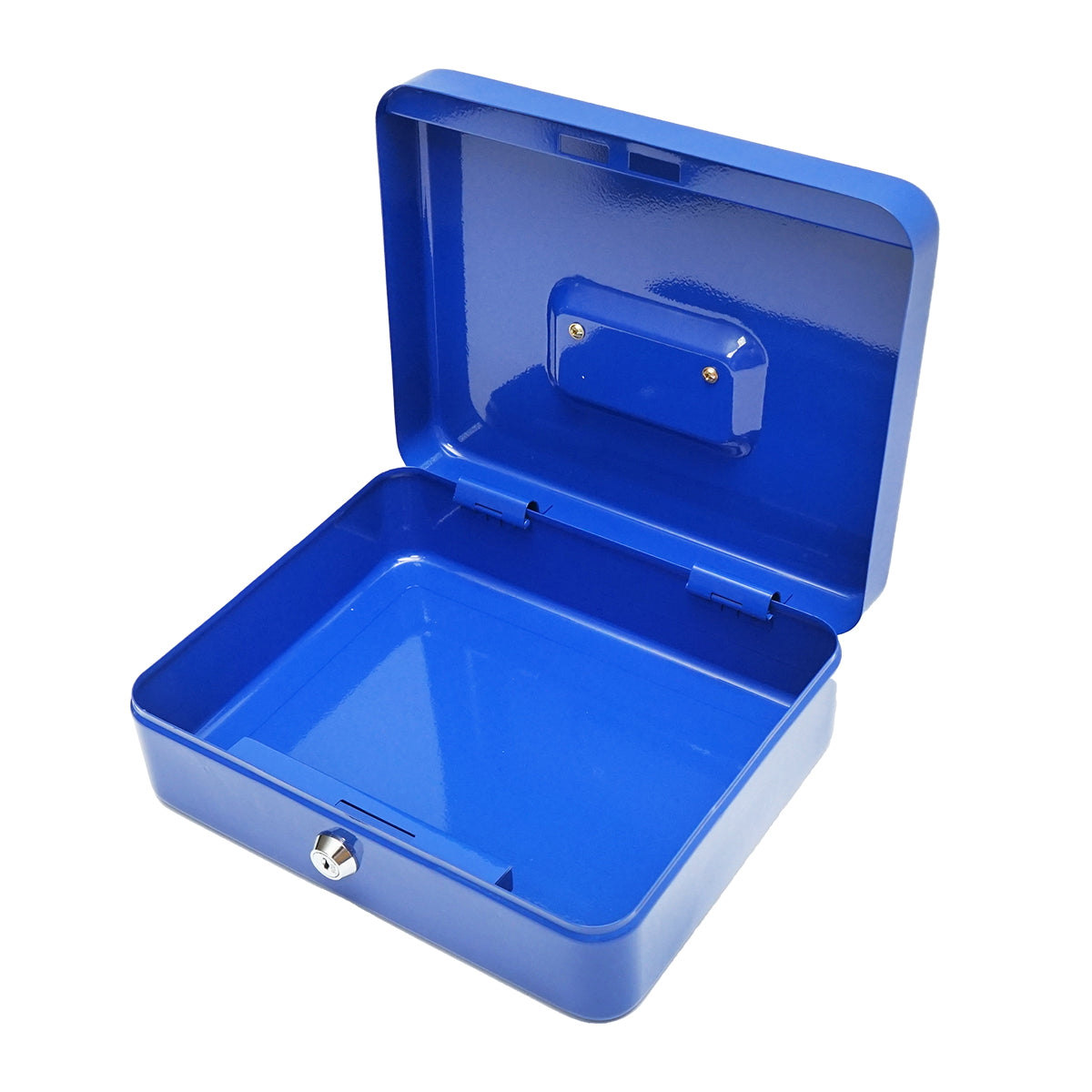 Metal box for money with lock and 2 blue keys, 250x200x90mm