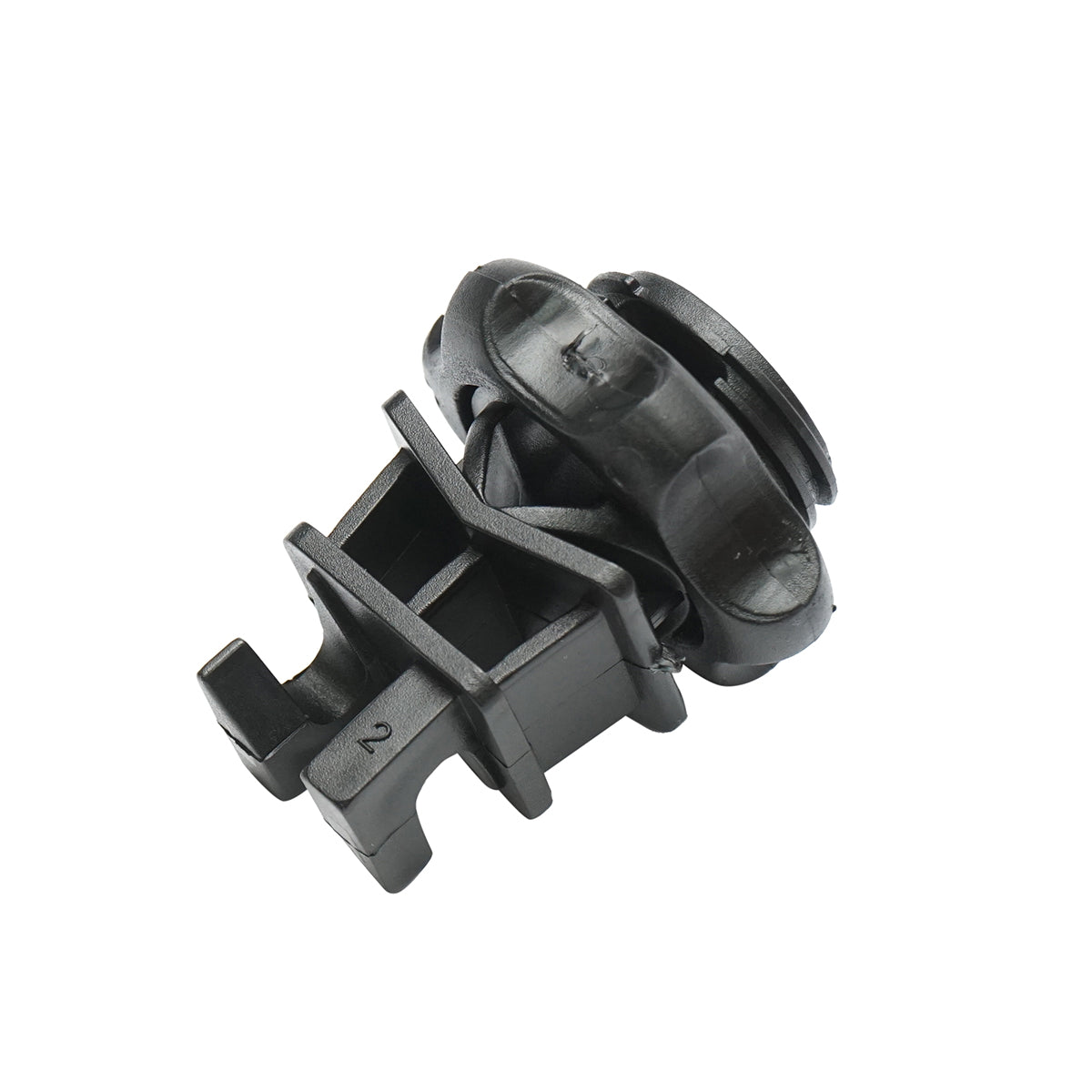 Black screw-type isolator for metal post electric fence Breckner Germany