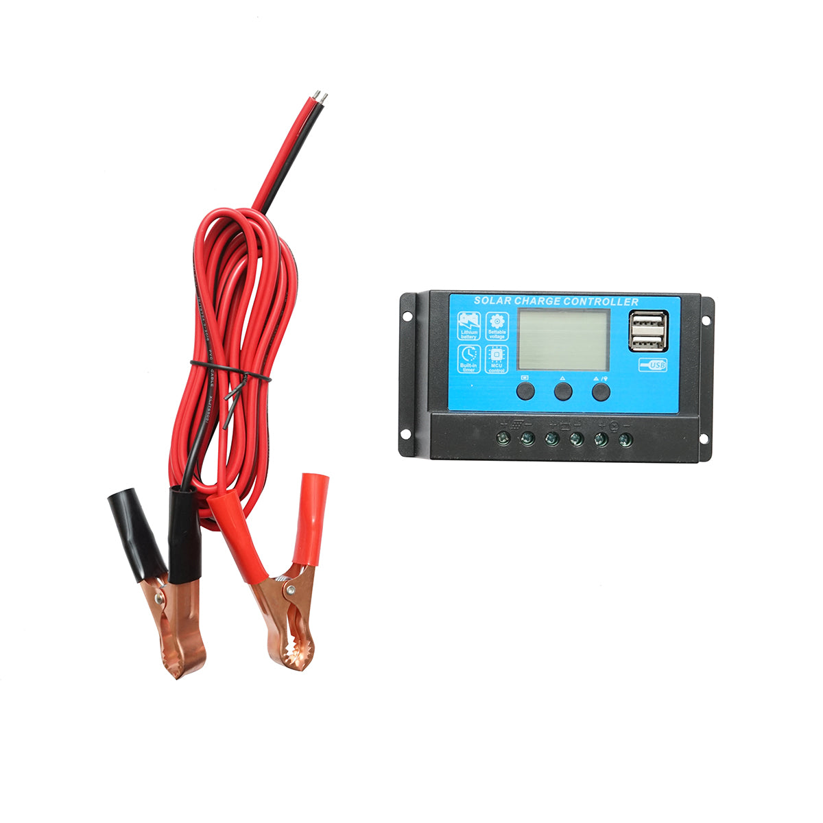 30W/18V photovoltaic monocrystalline solar panel 560x345x25mm with 12/24V 20A charge controller, cable 1.5/2m Breckner Germany