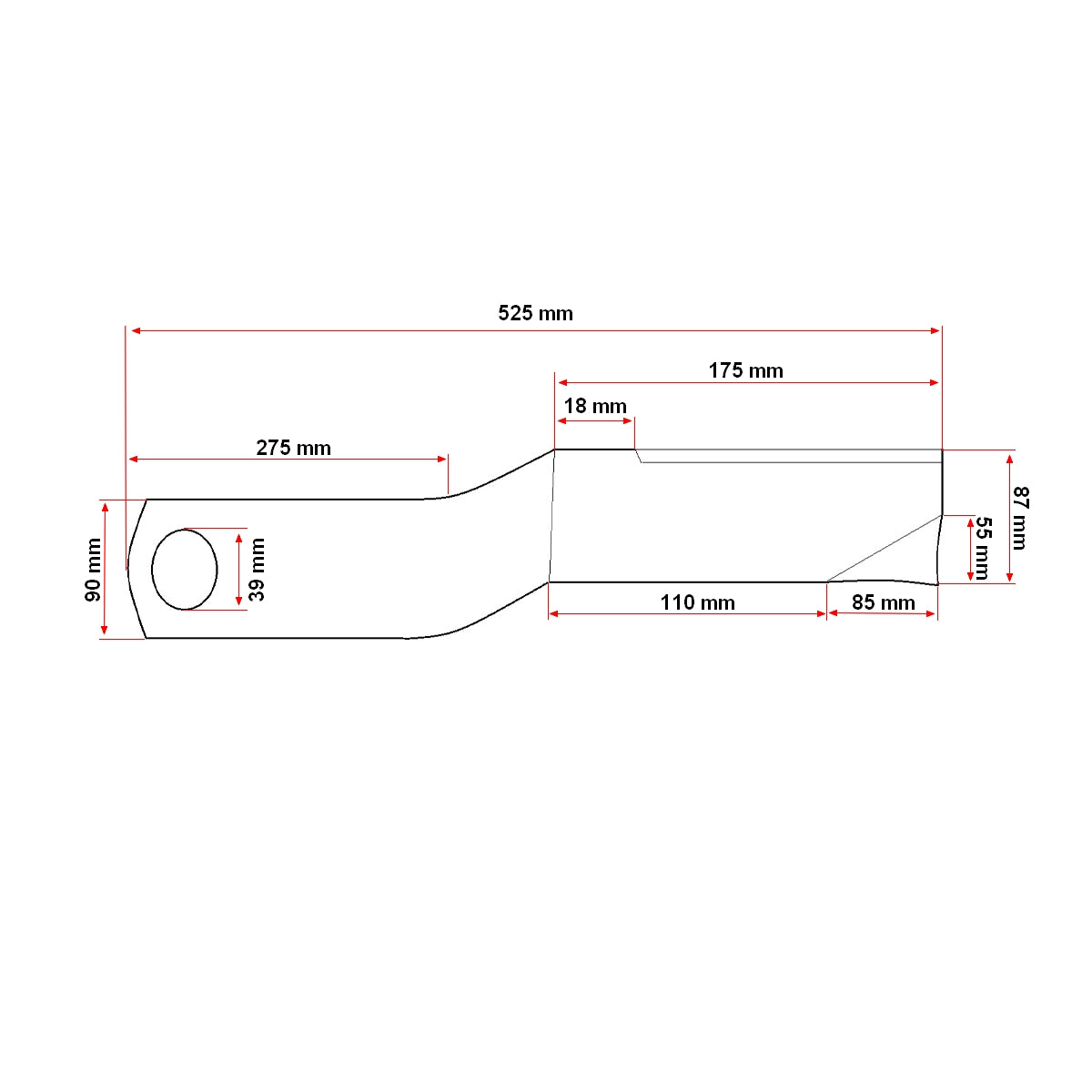 Knife 530mm for Breckner Germany TB85 9GX-1.8 choppers