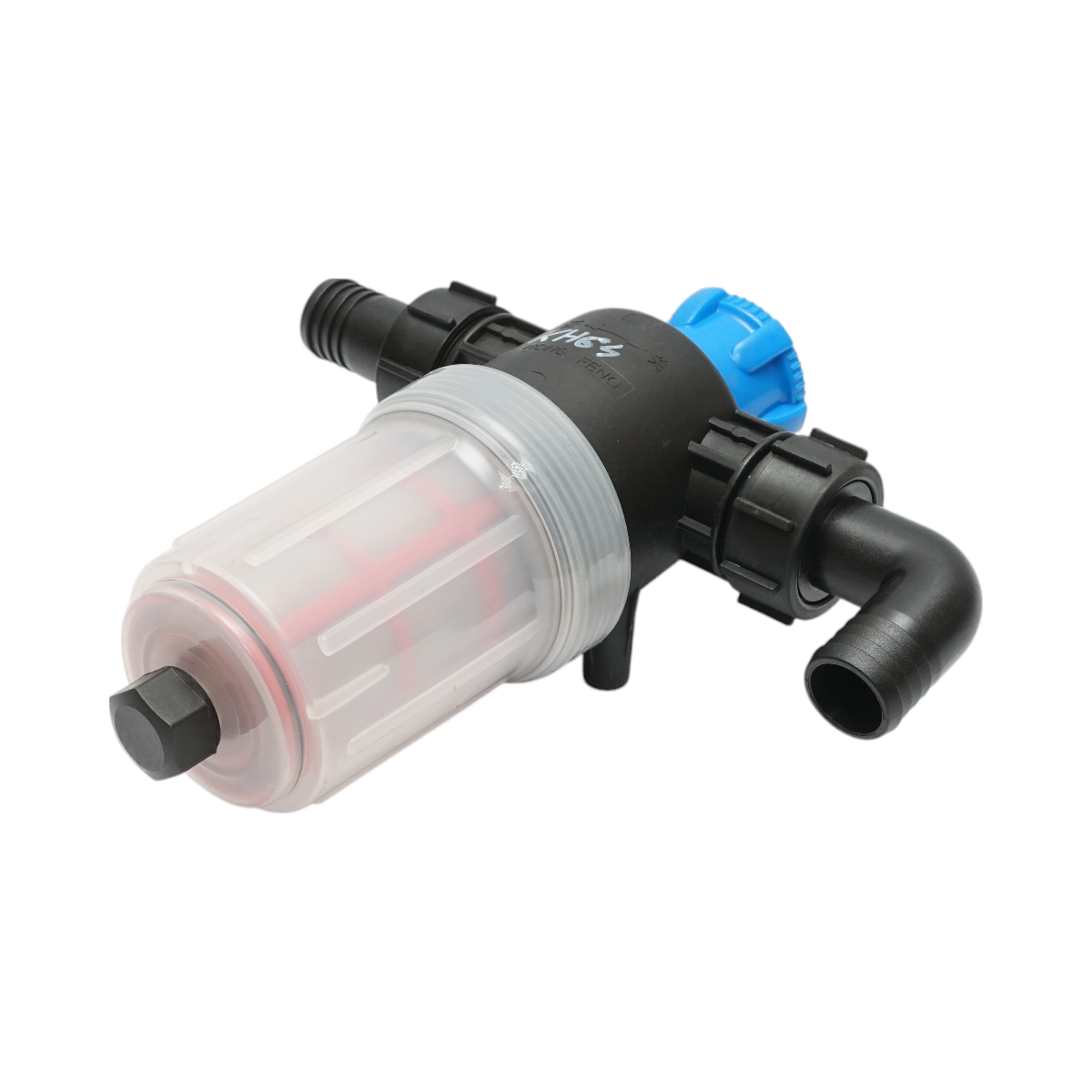 Transparent herbicide filter with 2 sieves and self-cleaning valve, 32mm connection