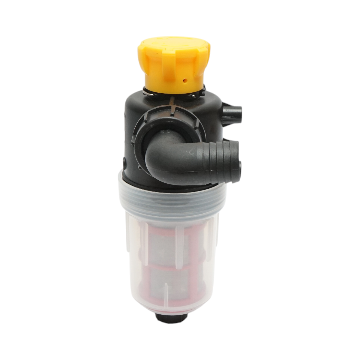 Transparent herbicide filter with 2 sieves and self-cleaning valve, 32mm connection