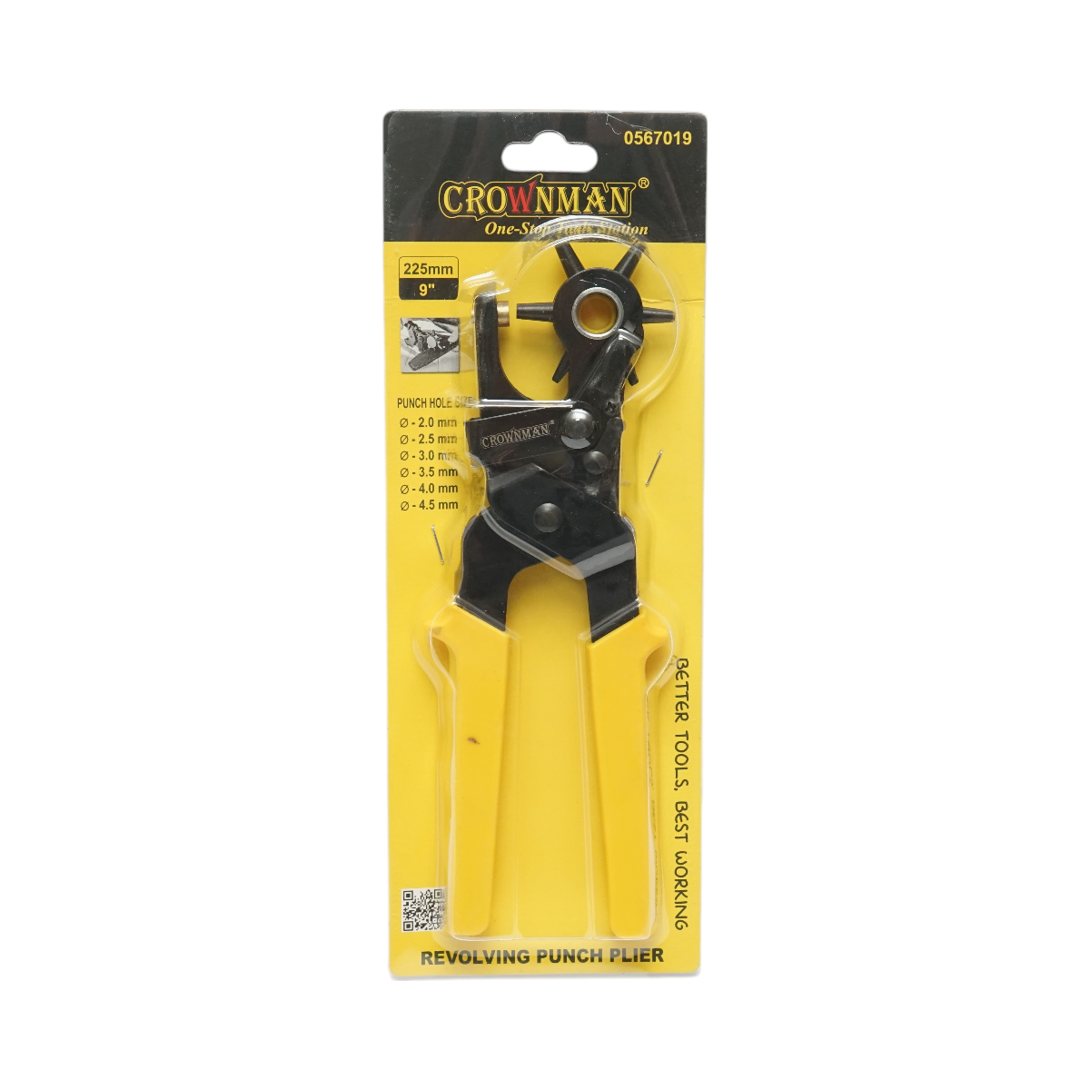 225mm rotary punch pliers with 6 heads 2-4.5mm Crownman
