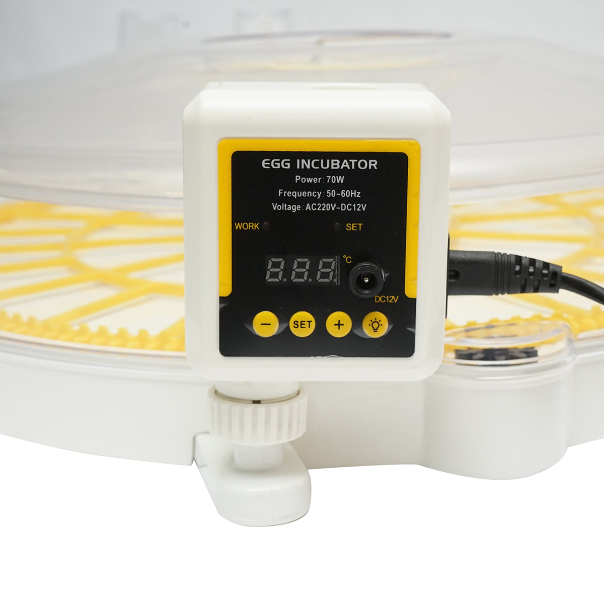Automatic incubator 35 eggs 70W, 12V-220V, automatic rotation, temperature control, humidity, electronic display
