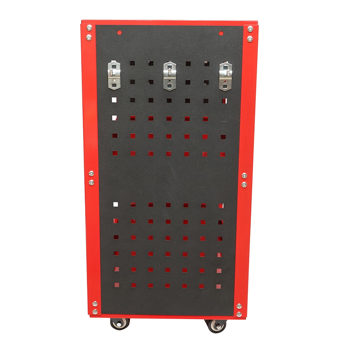 Metal cart on wheels with 3 shelves and tool holders 670x370x730mm