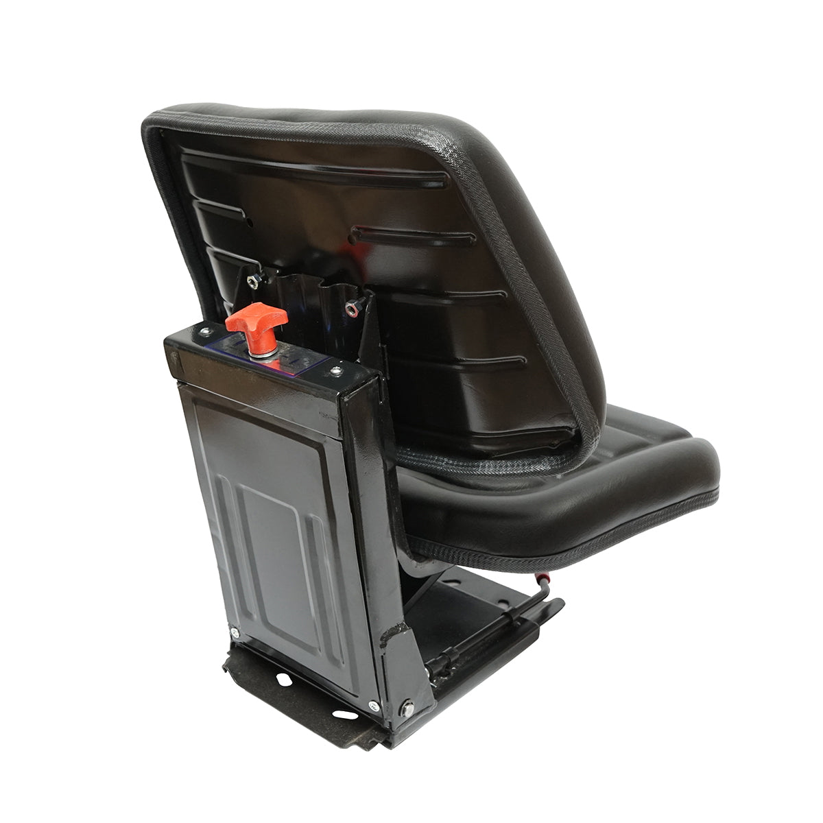 Universal black seat with triple adjustment and shock absorber for tractor U-445