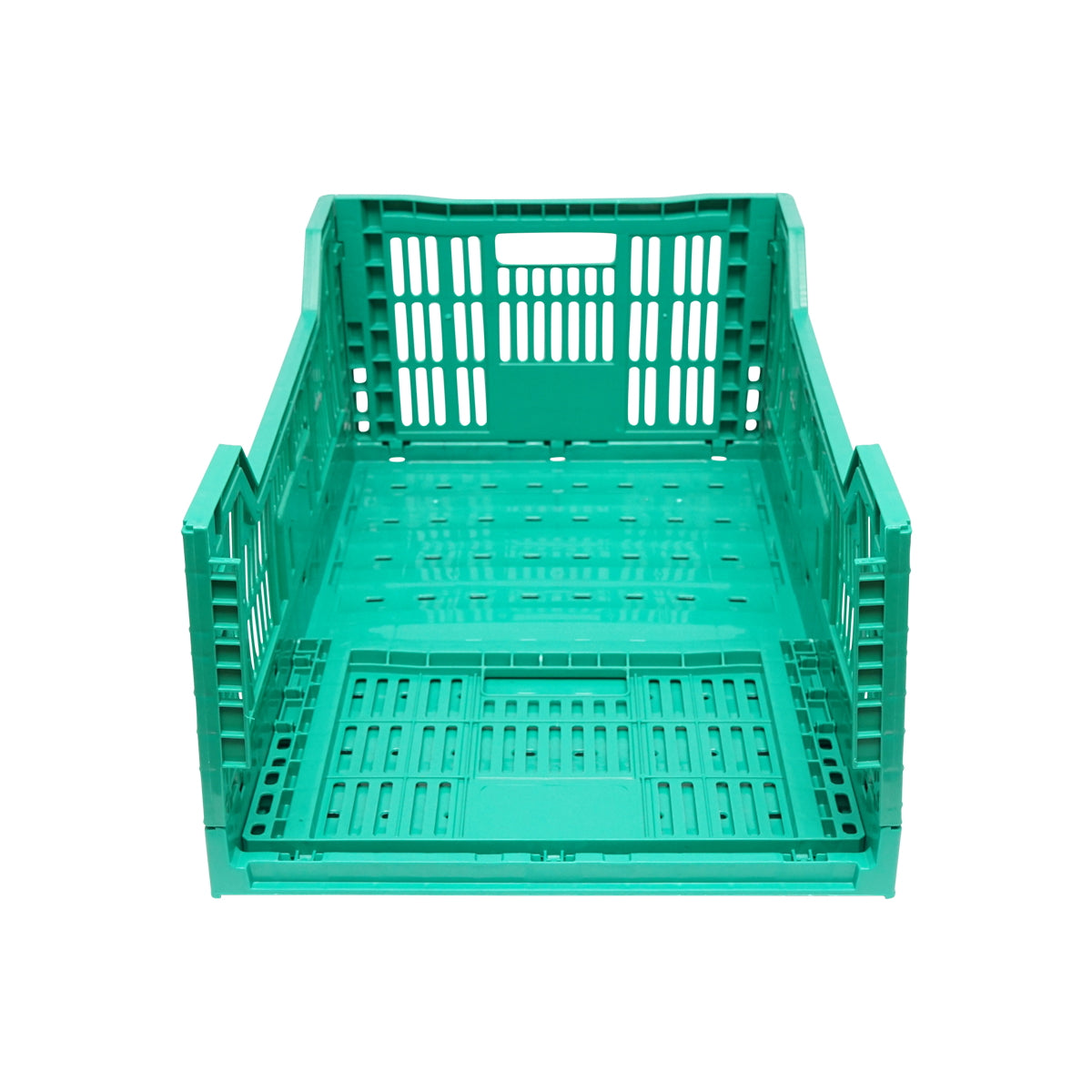 Box, foldable plastic box 595x395x250mm, green for storage