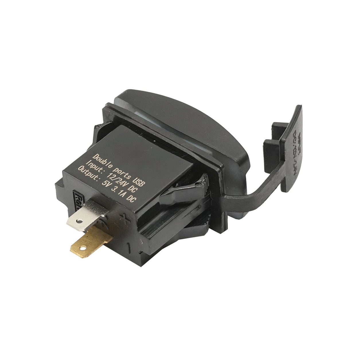 Universal charger 12/24V with two USB ports, output voltage 5V/3.1A DC (installation in dashboard, grille, etc.) fast charging