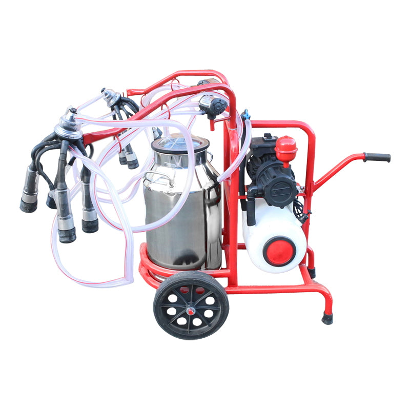 Milk milking machine 2-poster 40L stainless steel tank with bottle, vacuum reservoir Breckner Germany