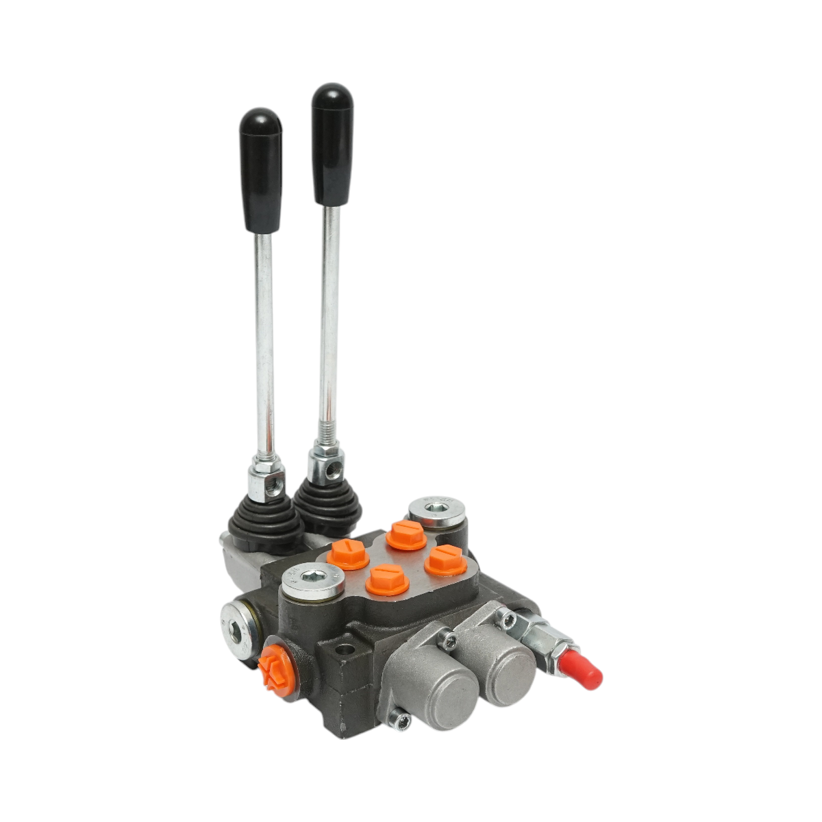 Hydraulic distributor with 2 levers, cable length 2m pressure 250 bar flow 40L/min Breckner Germany