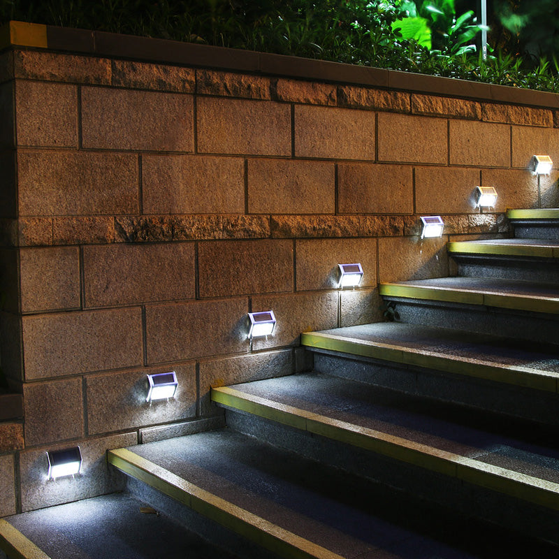 LED lamp 3x0.06W for stairs and fences with 4W solar panel, 3.2V battery and satin stainless steel housing Breckner Germany