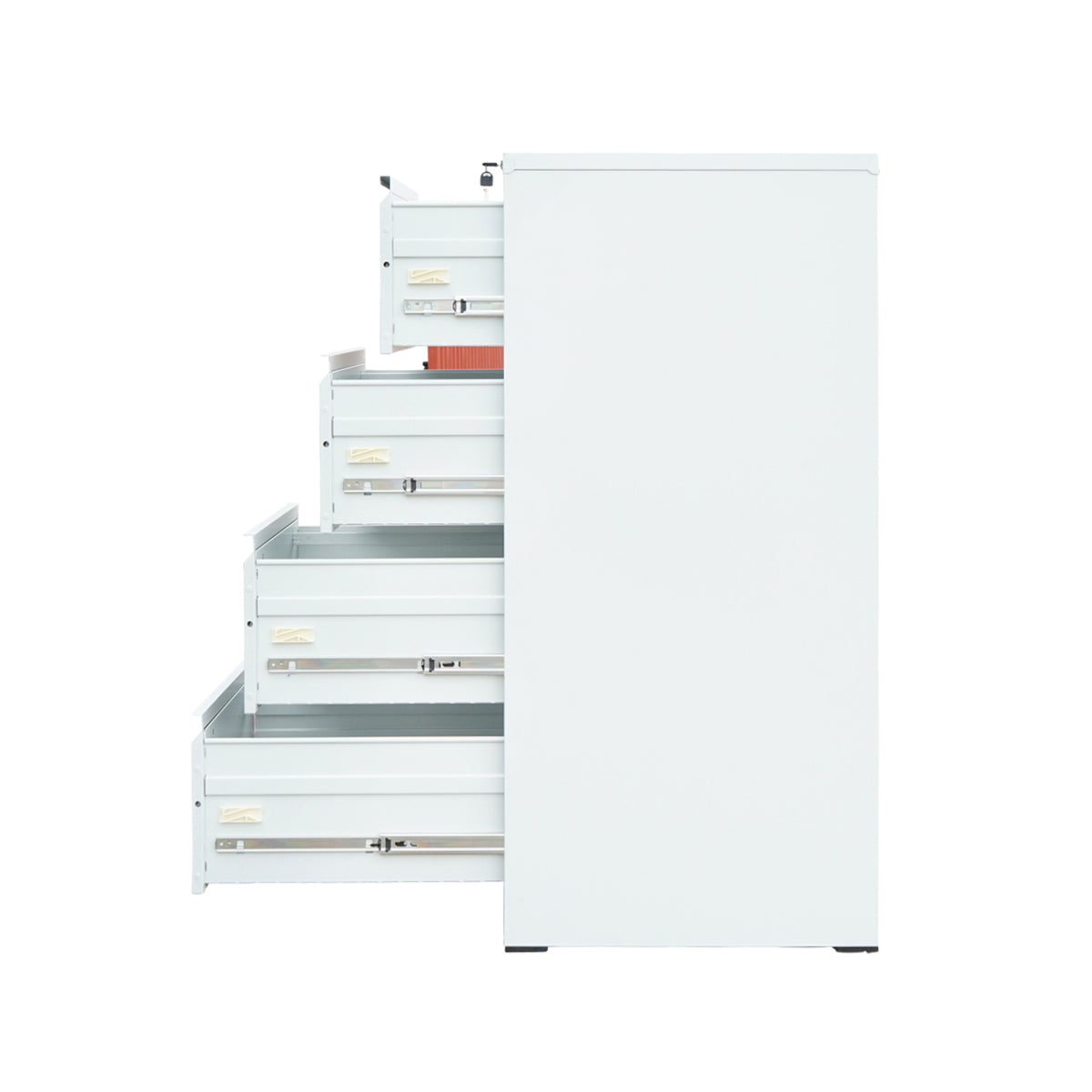Classifier, metal filing cabinet with 4 drawers 1337x462x620mm, RAL7035 Breckner Germany