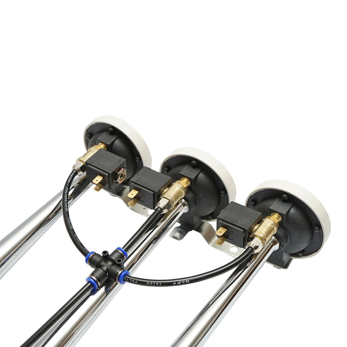 Horn 3 trumpets with solenoid valve 12/24V for air compressor Breckner Germany