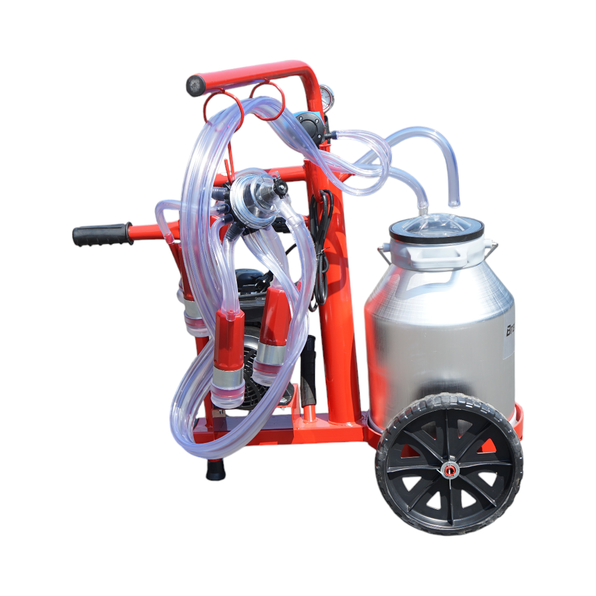 Milking machine for cows, 1 post, 30L aluminum tank with vacuum in frame (Breckner Germany)