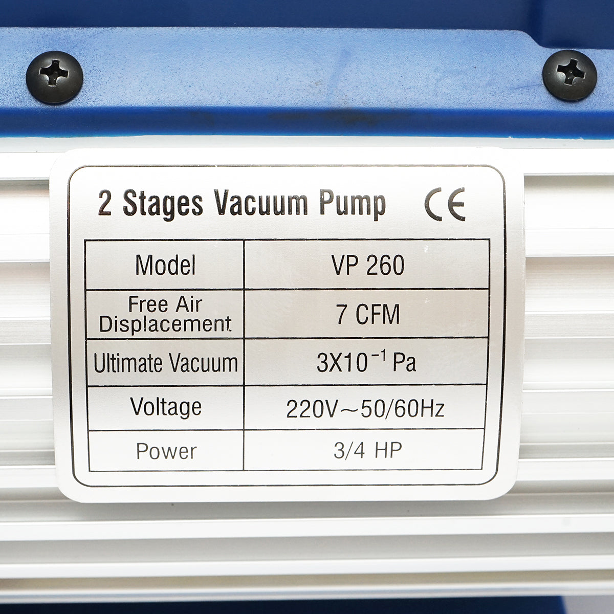 Vacuum pump, 220V, 3/4 HP for refrigeration installations 170l/min