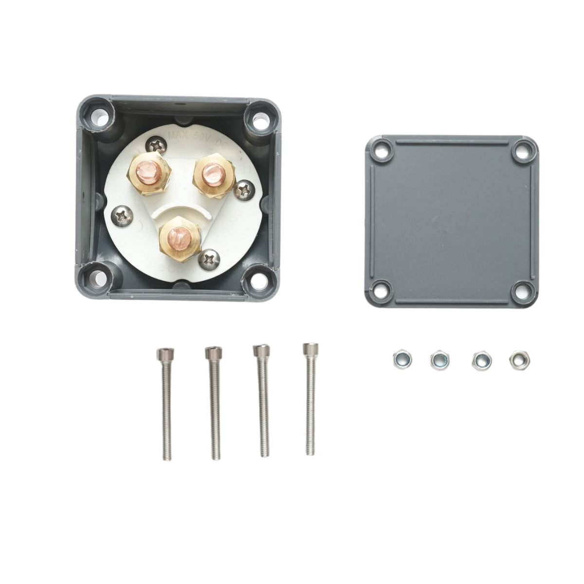 General battery switch 12-50V, max 200A, 70x70x75mm