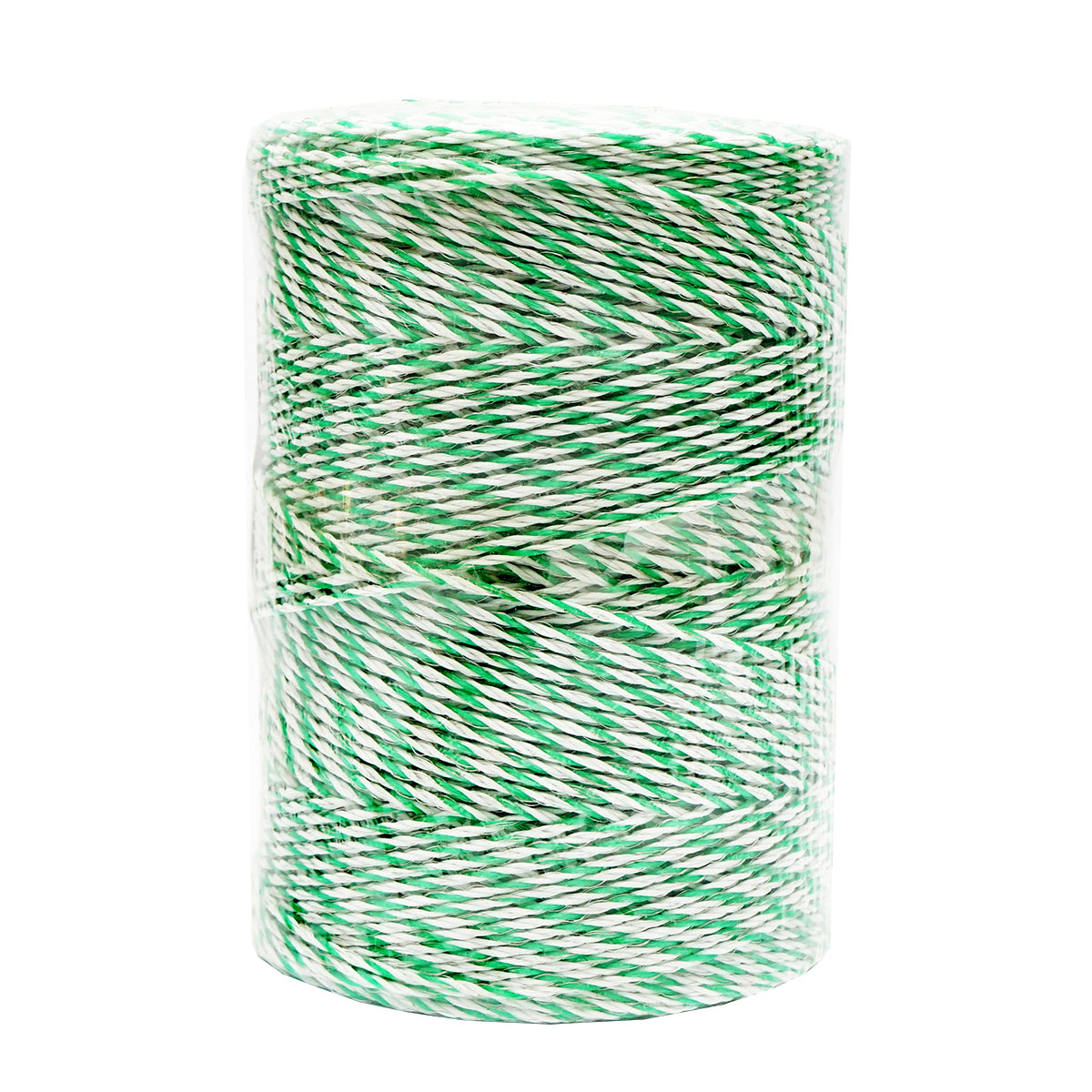 White-green wire roll 2.5mm with metal insert 4x0.2mm SS, resistance 7 Ohm/m, 500m electric fence Breckner Germany