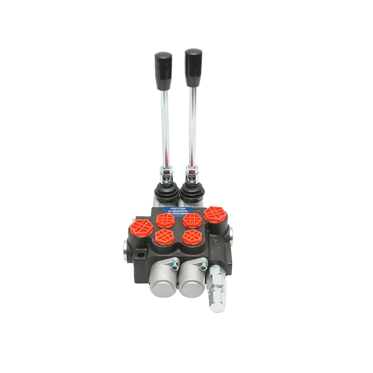 Hydraulic distributor with 2 levers flow 40L/min with lever and included reduction -15 /+80 Breckner Germany