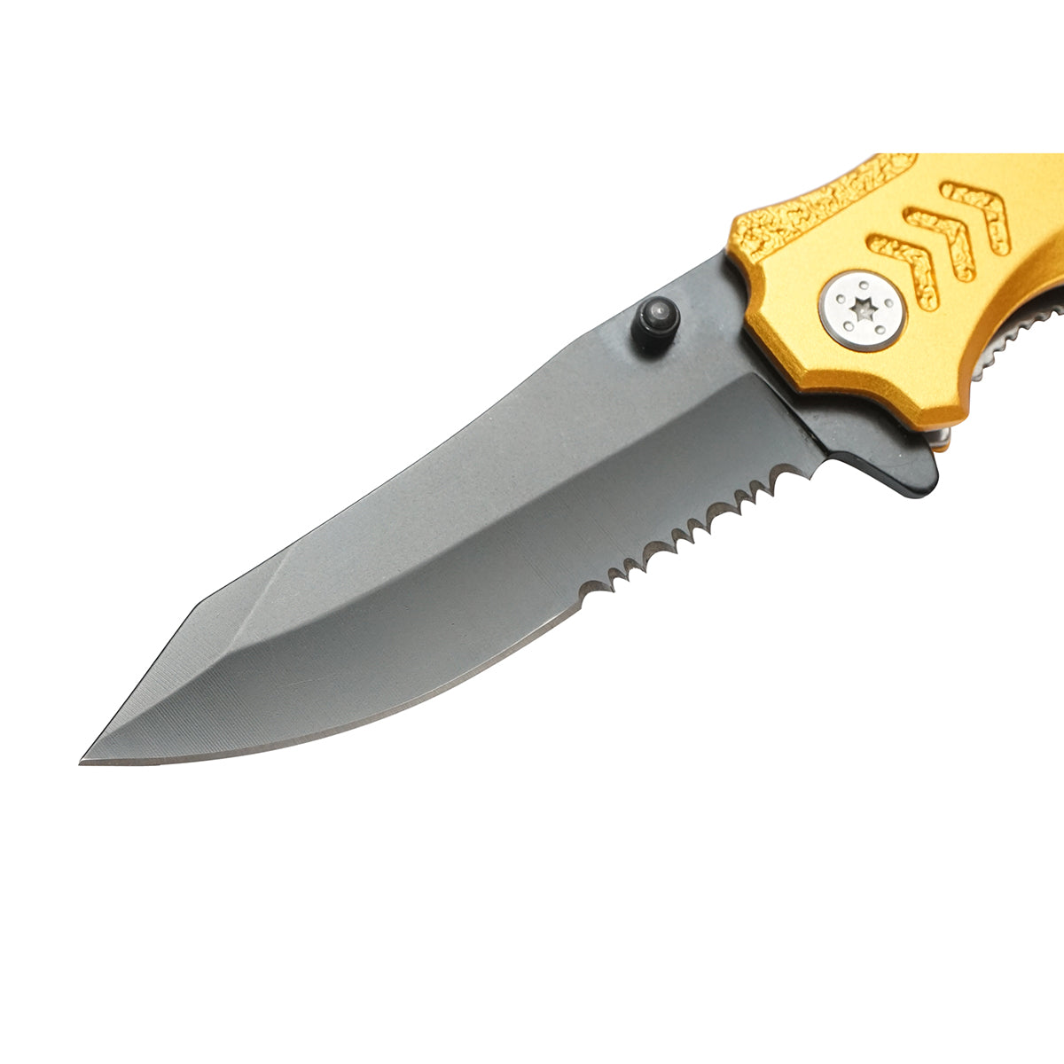 Multifunctional folding knife made of stainless steel, aluminum handle, belt clip 205mm Crownman