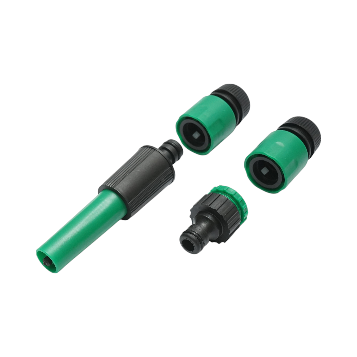 Set of garden hose 12mmx7.5m with 3/4-1/2 adapter, connectors, adjustable nozzle 1/2