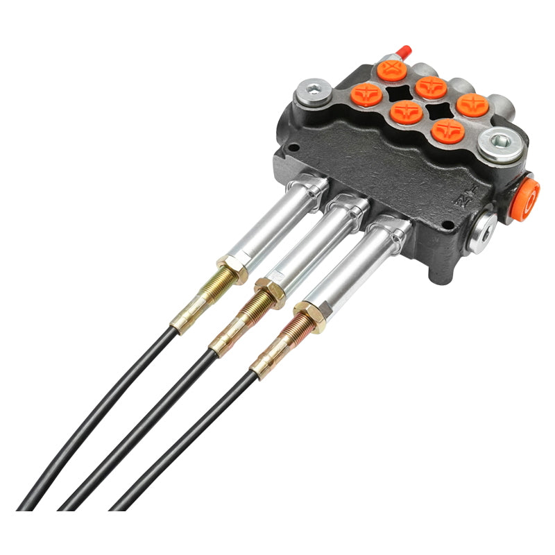 Hydraulic distributor with 3 levers, cable length 2.5m, pressure 250 bar, flow rate 80L/min Breckner Germany