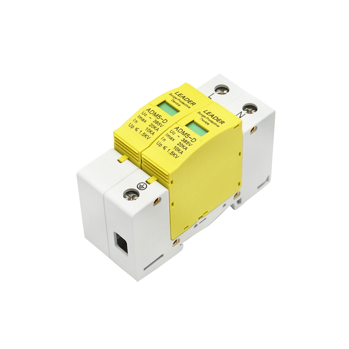Surge arrester with signaling for photovoltaic systems LA-SPD-2P-20kA-385V Leader