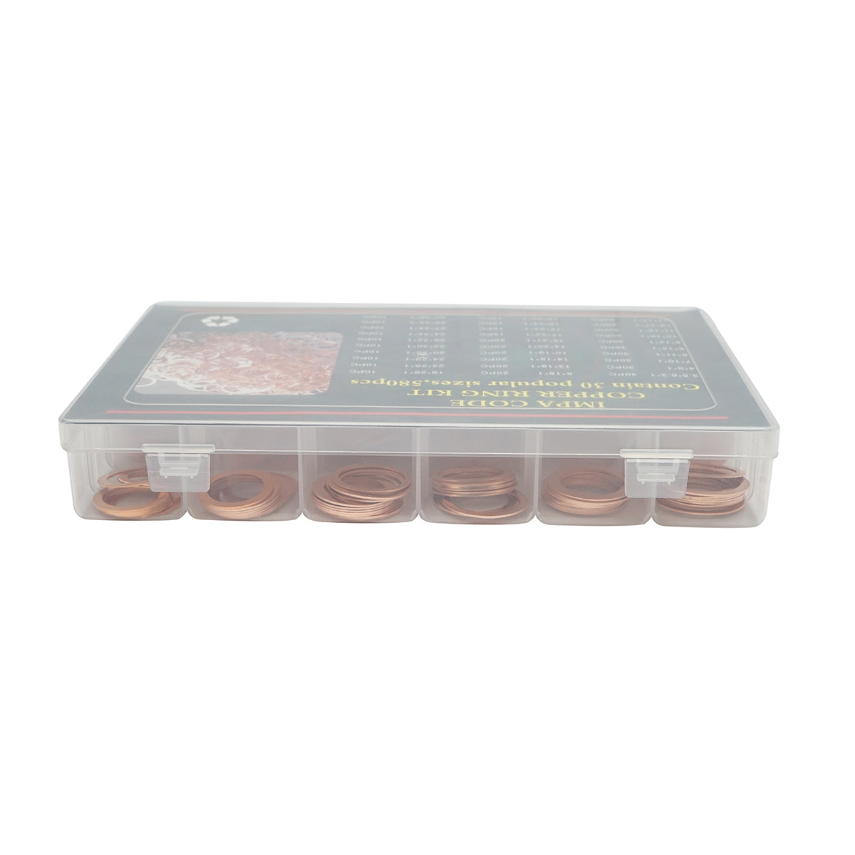 Copper washer set Ø 3.5-30mm 580 pieces
