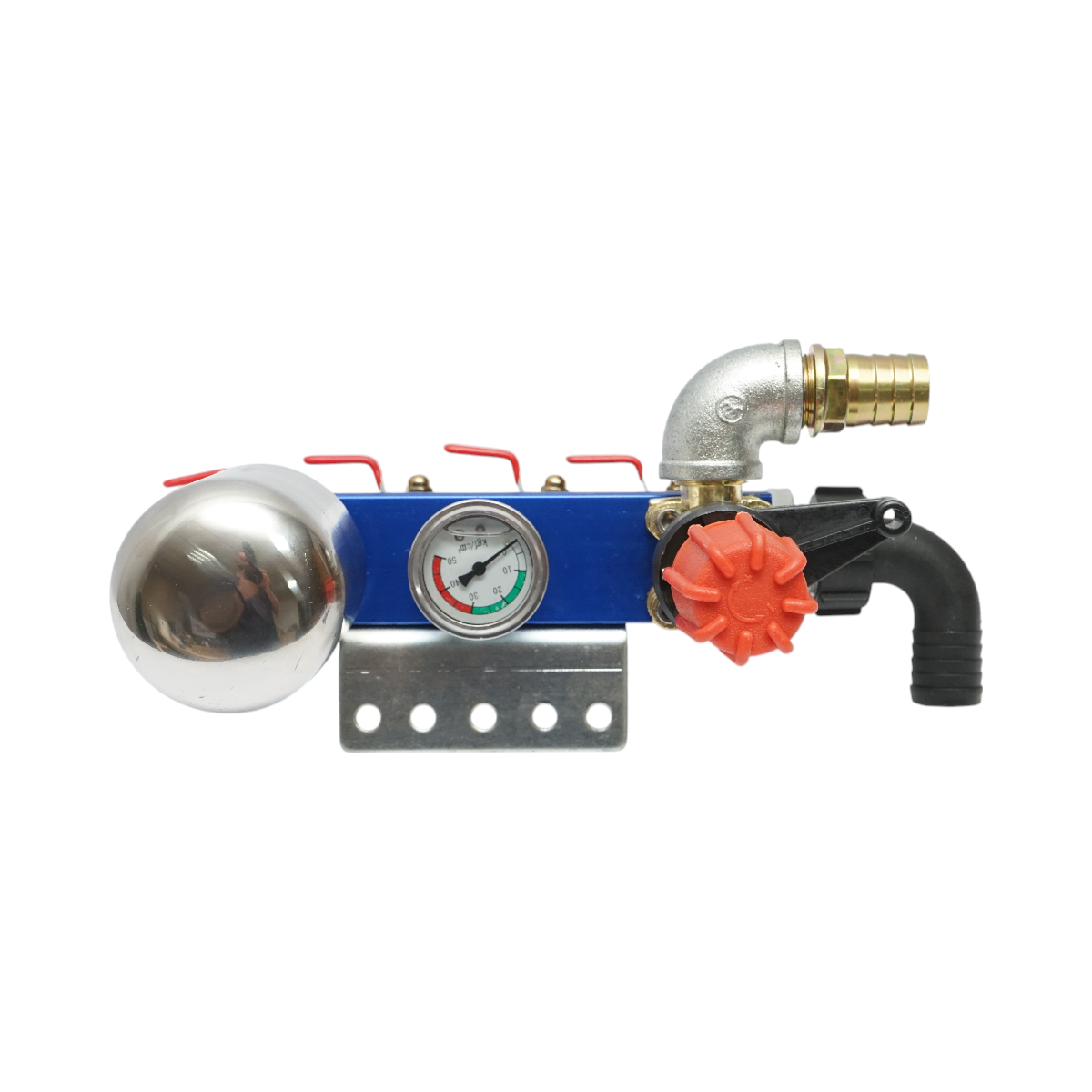 Herbicide distributor with 4 outlets and manometer