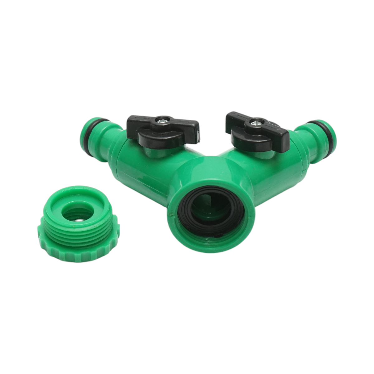 Distributor Y 2 horses with taps, quick connector for garden hose 1/2-3/4